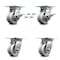 Service Caster 4 Inch V Groove Semi Steel Caster Set with Roller Bearing 4 Swivel Lock 2 Brake SCC-35S420-VGR-SLB-BSL-2-BSL-2 - alternate 1